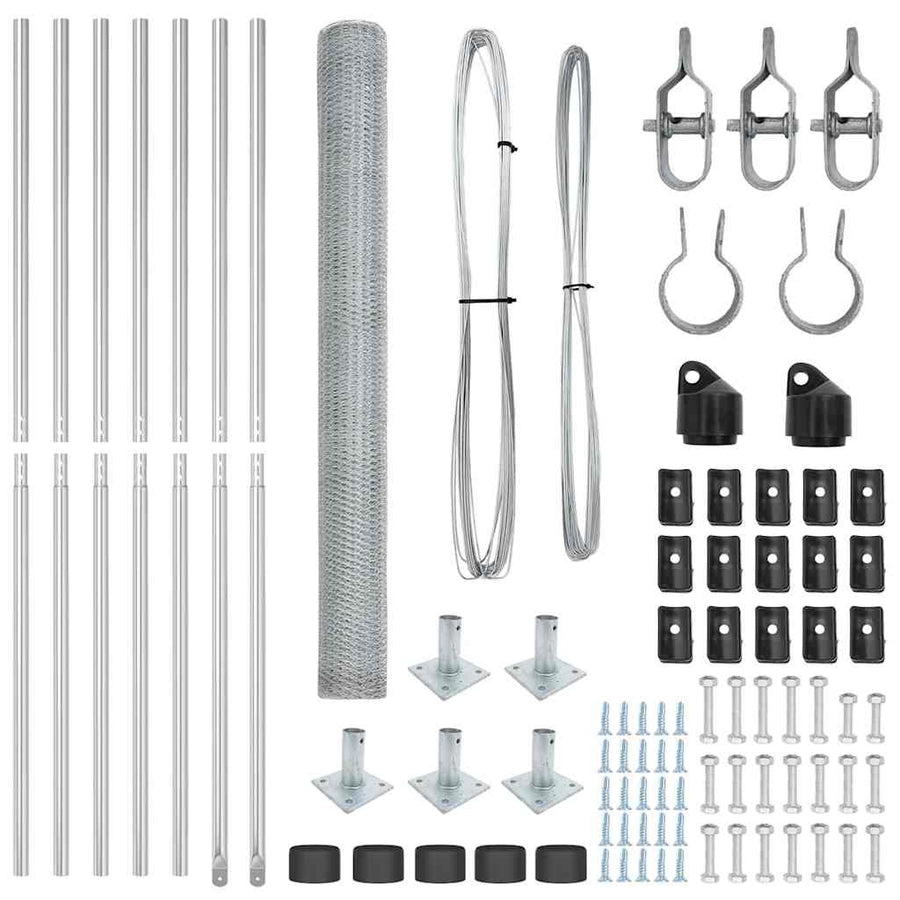 Afrasteringspaal Zilver 10 x 1,5 m (13 mm gaas) Staal