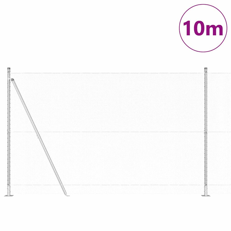 Afrasteringspaal Zilver 10 x 1,5 m (13 mm gaas) Staal