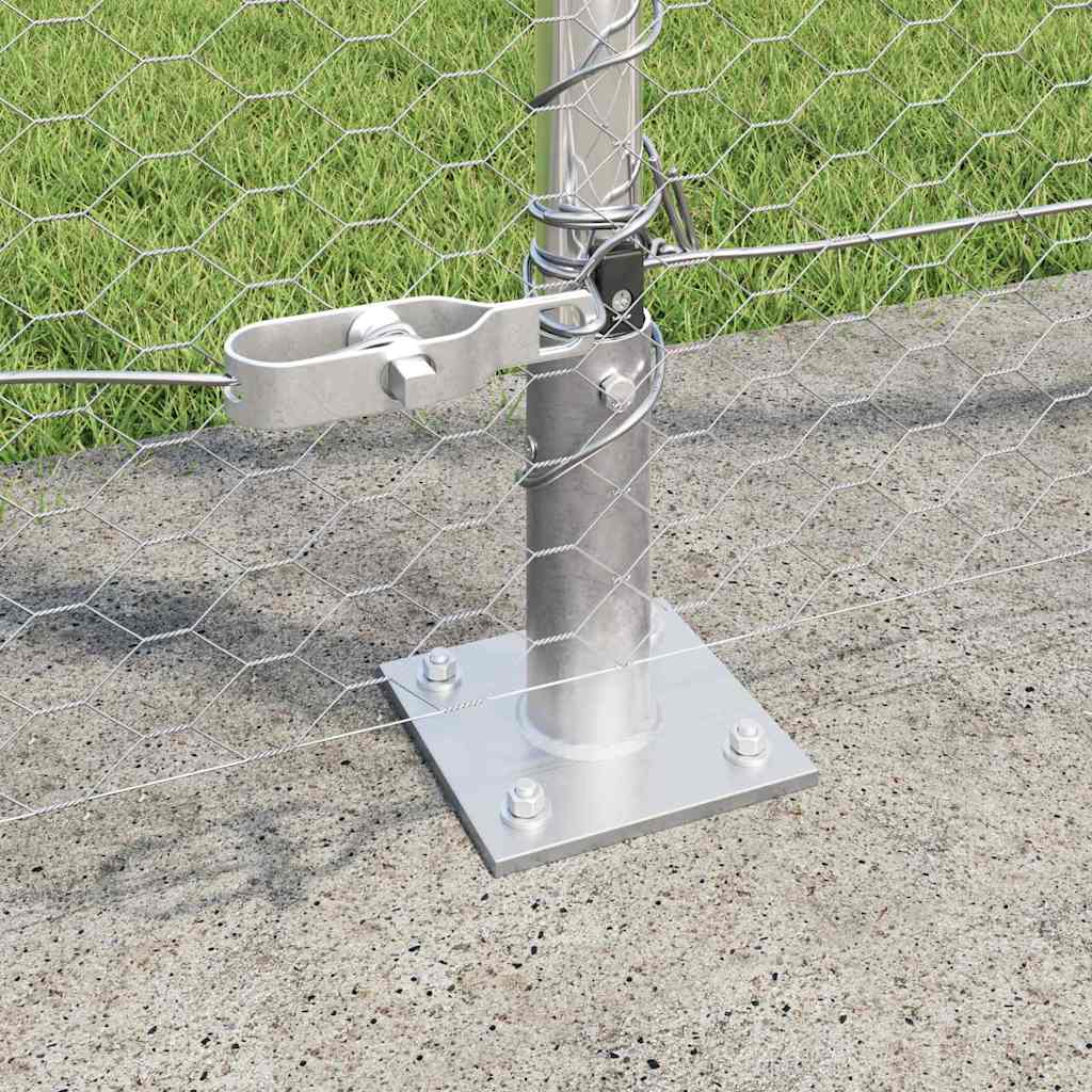 Afrasteringspaal Zilver 10 x 1,5 m (25 mm gaas) Staal