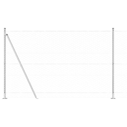 Afrasteringspaal Zilver 10 x 1,5 m (50 mm gaas) Staal