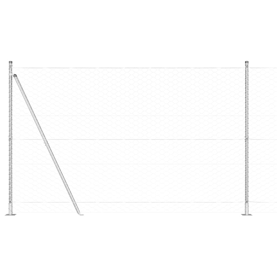 Afrasteringspaal Zilver 10 x 1,5 m (50 mm gaas) Staal