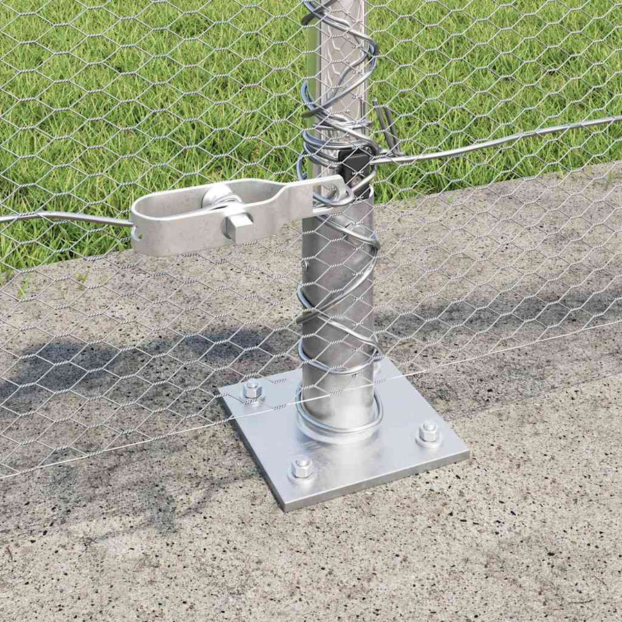 Afrasteringspaal Zilver 25 x 0,4 m (13 mm gaas) Staal