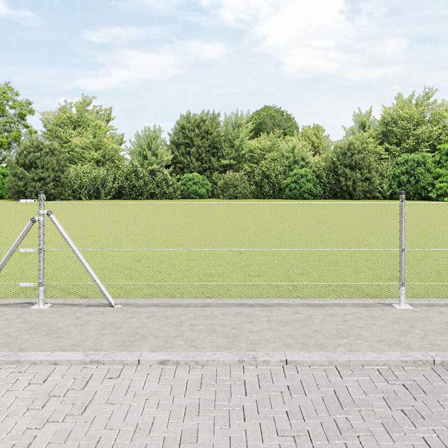 Afrasteringspaal Zilver 25 x 0,4 m (13 mm gaas) Staal