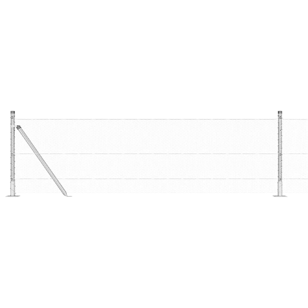 Afrasteringspaal Zilver 25 x 0,4 m (13 mm gaas) Staal