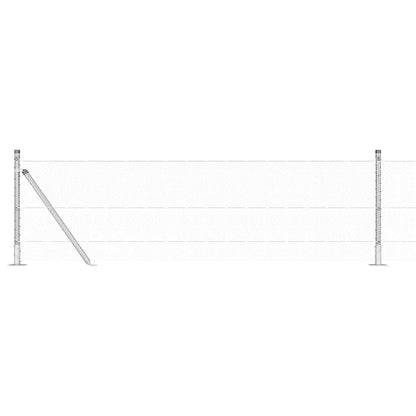 Afrasteringspaal Zilver 25 x 0,4 m (13 mm gaas) Staal