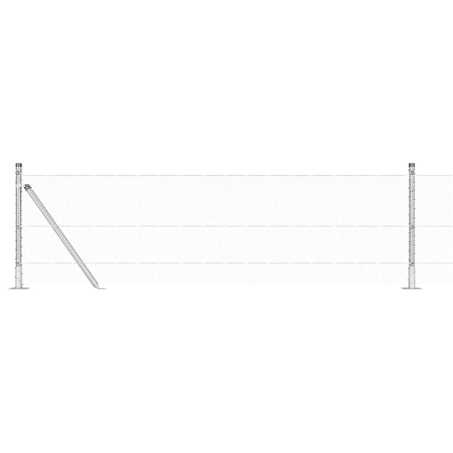 Afrasteringspaal Zilver 25 x 0,4 m (13 mm gaas) Staal