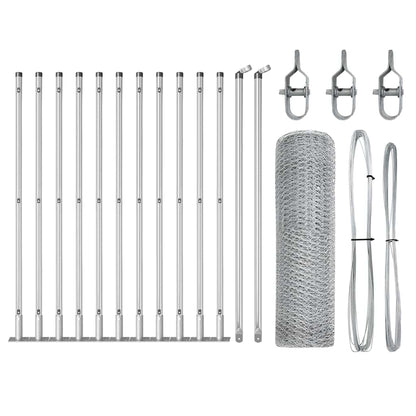 Afrasteringspaal Zilver 25 x 0,4 m (13 mm gaas) Staal