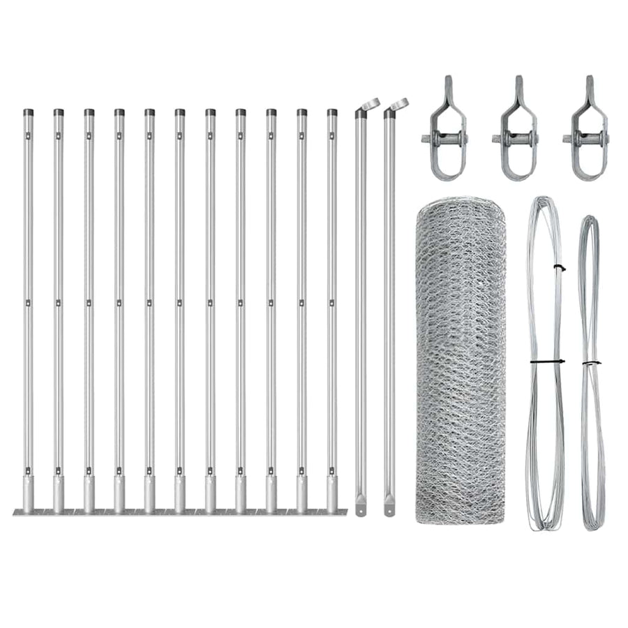 Afrasteringspaal Zilver 25 x 0,4 m (13 mm gaas) Staal
