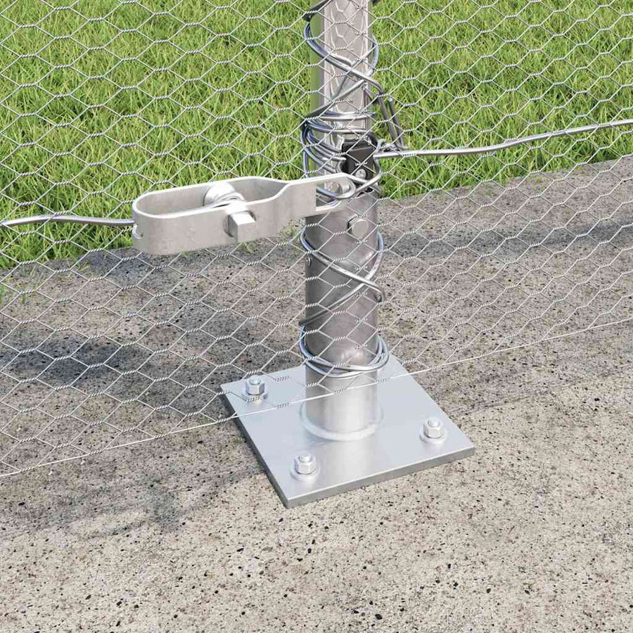 Afrasteringspaal Zilver 25 x 0,4 m (36 mm gaas) Staal