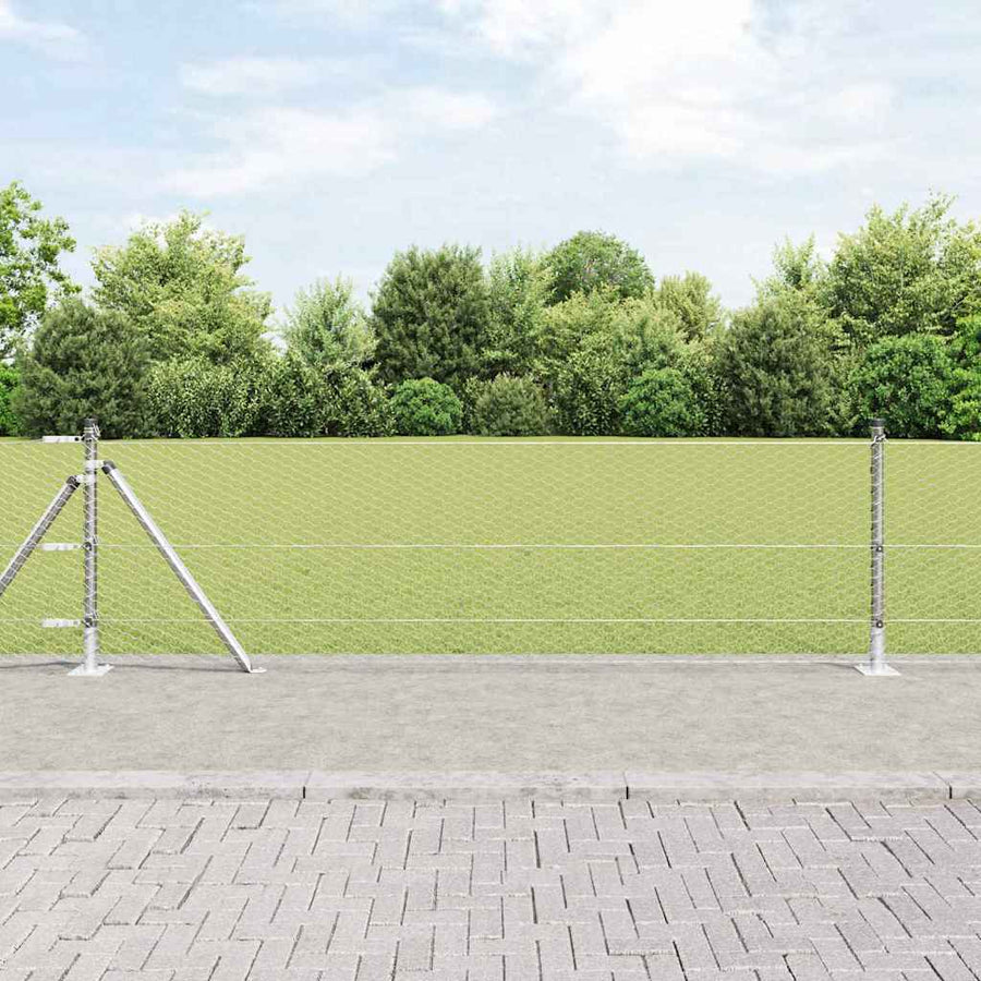 Afrasteringspaal Zilver 25 x 0,5 m (25 mm gaas) Staal