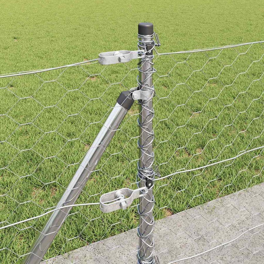 Afrasteringspaal Zilver 25 x 0,5 m (50 mm gaas) Staal