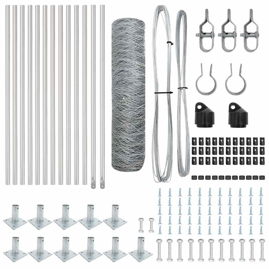 Afrasteringspaal Zilver 25 x 0,5 m (50 mm gaas) Staal