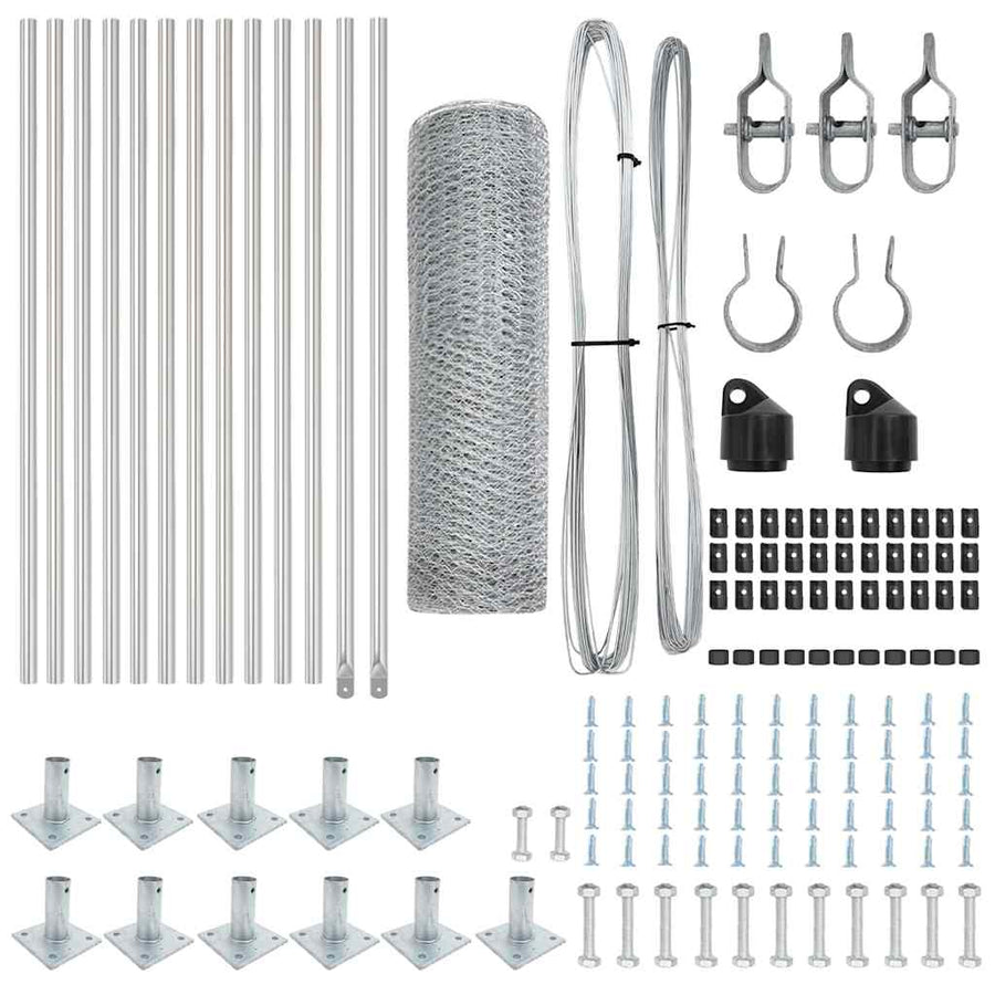Afrasteringspaal Zilver 25 x 0,6 m (25 mm gaas) Staal