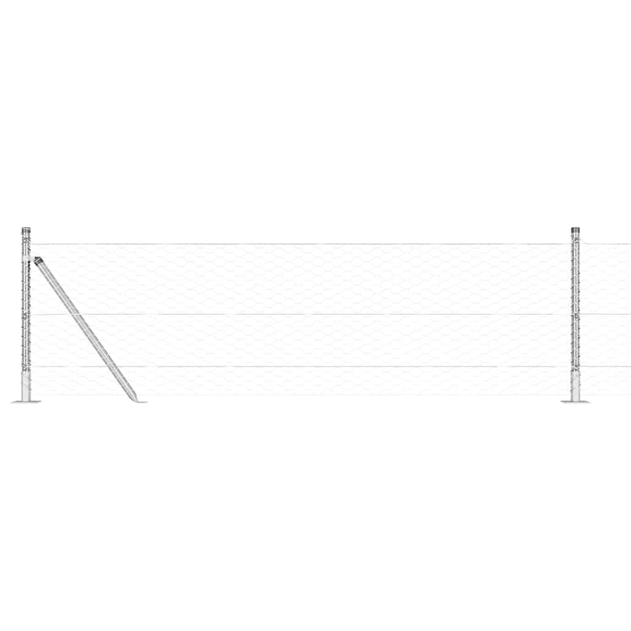 Afrasteringspaal Zilver 25 x 0,6 m (36 mm gaas) Staal