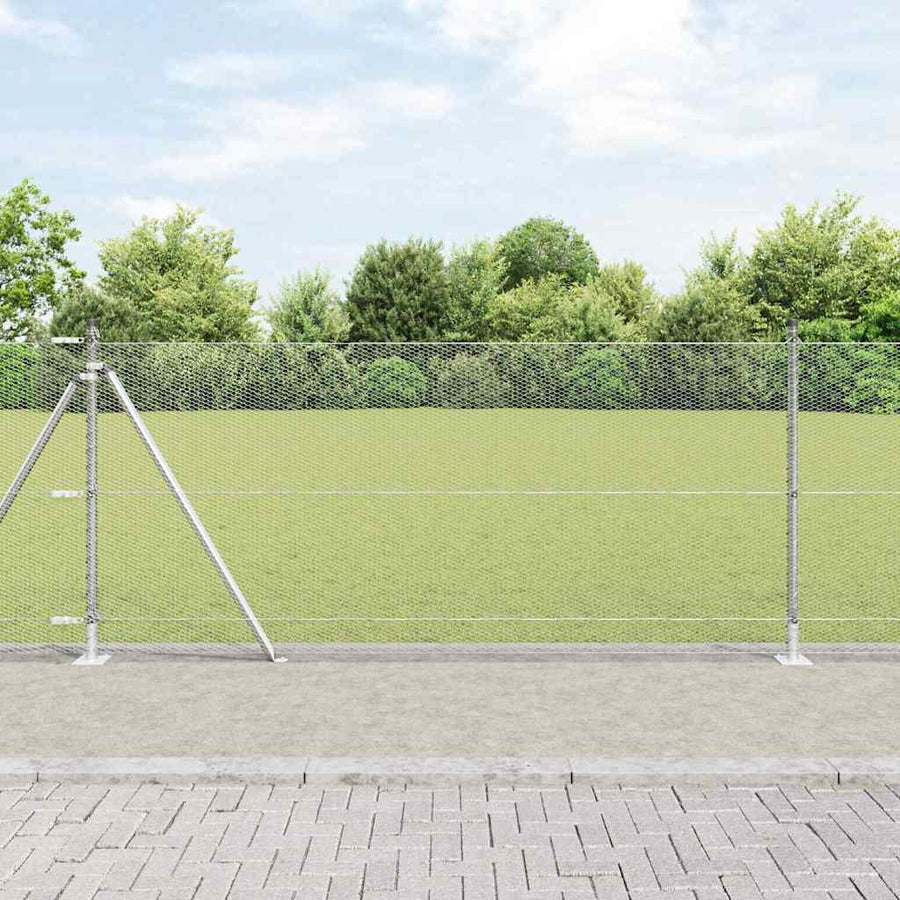 Afrasteringspaal Zilver 25 x 0,8 m (13 mm gaas) Staal