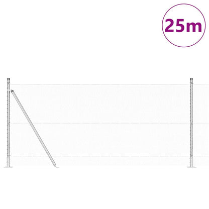 Afrasteringspaal Zilver 25 x 0,8 m (13 mm gaas) Staal