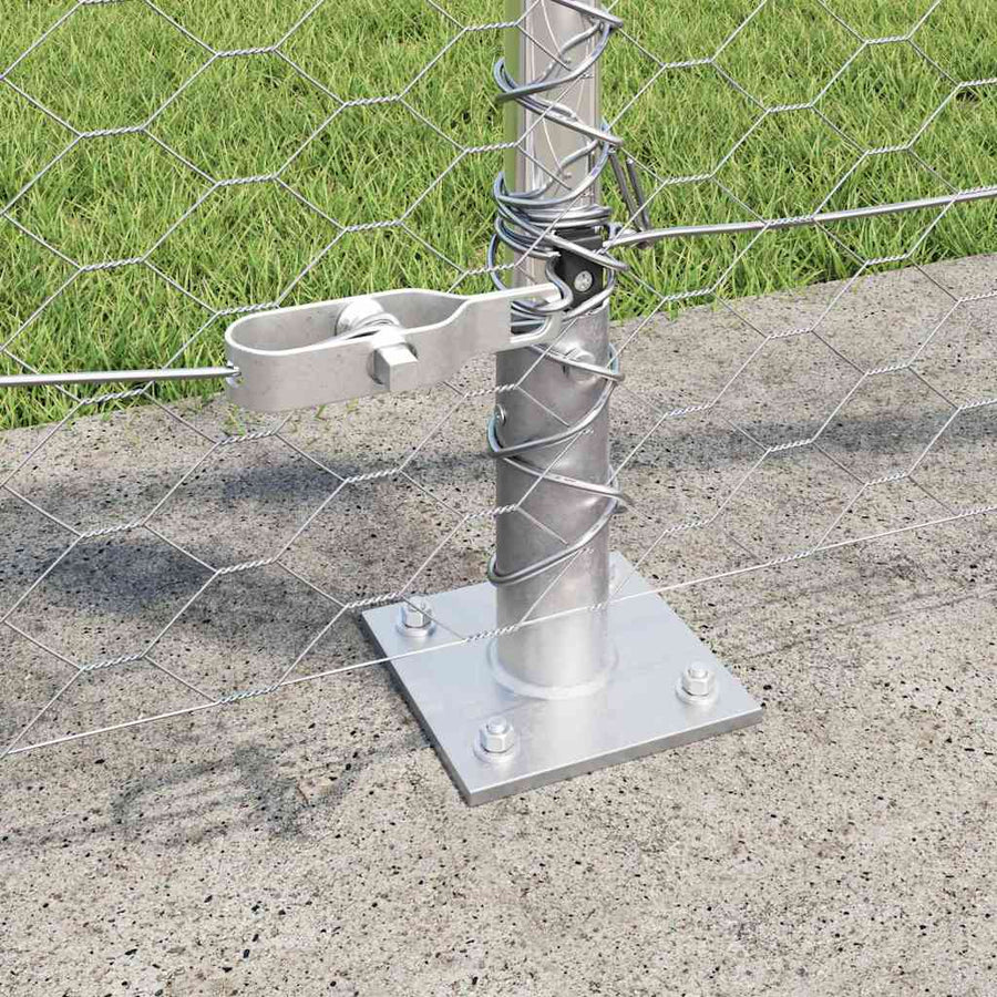 Afrasteringspaal Zilver 25 x 0,8 m (36 mm gaas) Staal