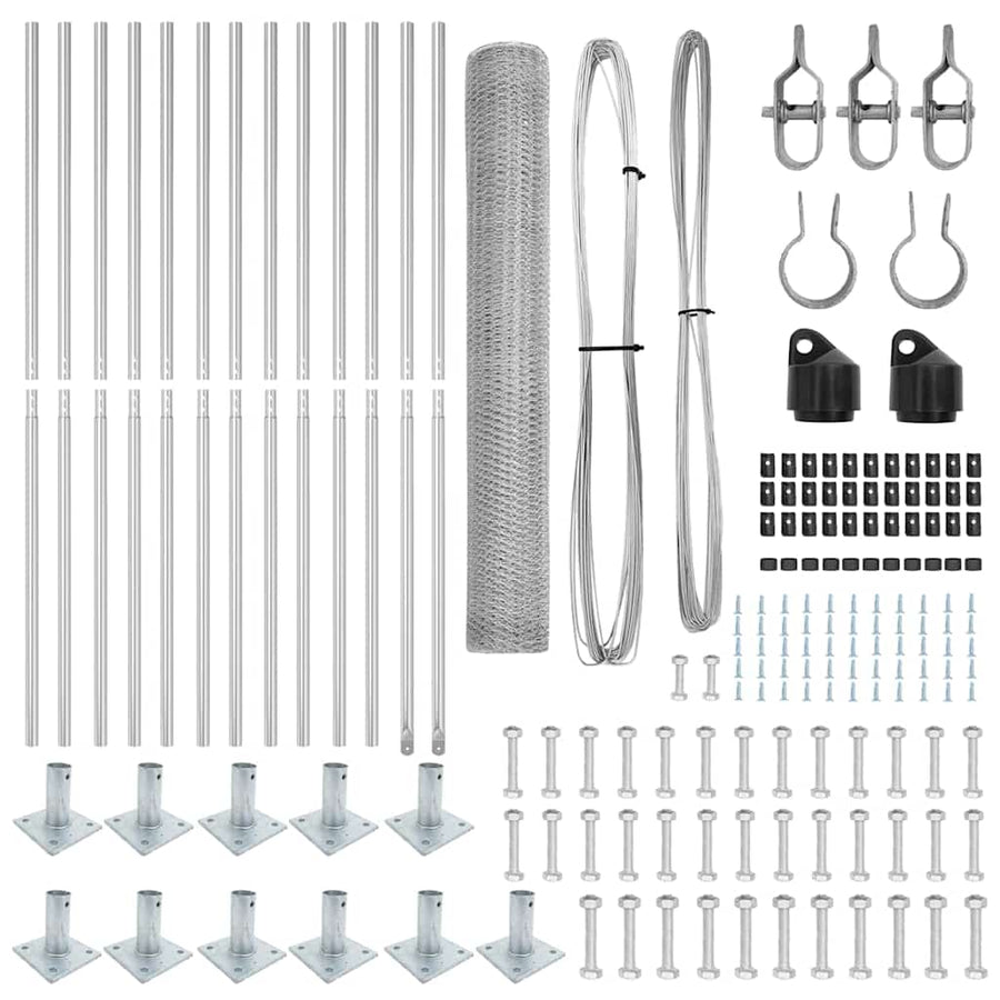 Afrasteringspaal Zilver 25 x 1 m (25 mm gaas) Staal