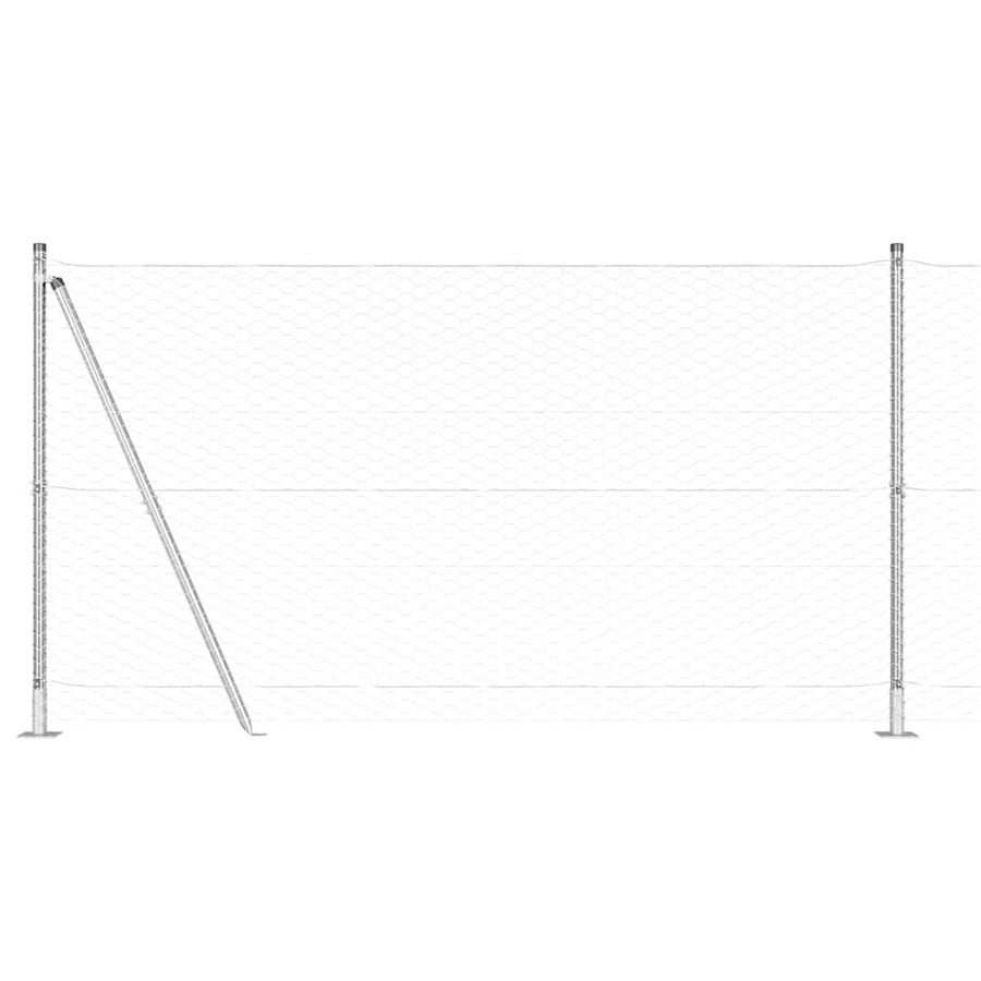 Afrasteringspaal Zilver 25 x 1,2 m (36 mm gaas) Staal