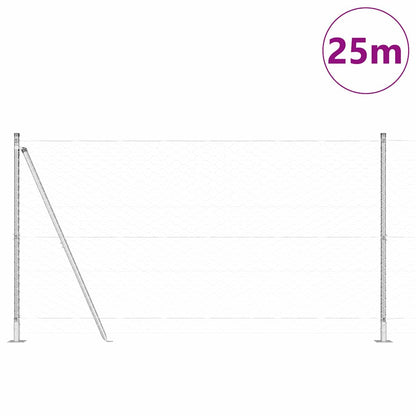 Afrasteringspaal Zilver 25 x 1,2 m (50 mm gaas) Staal