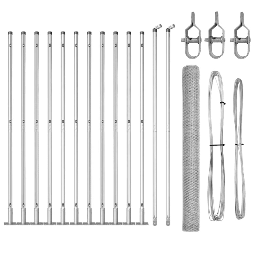 Afrasteringspaal Zilver 25 x 1,4 m (13 mm gaas) Staal