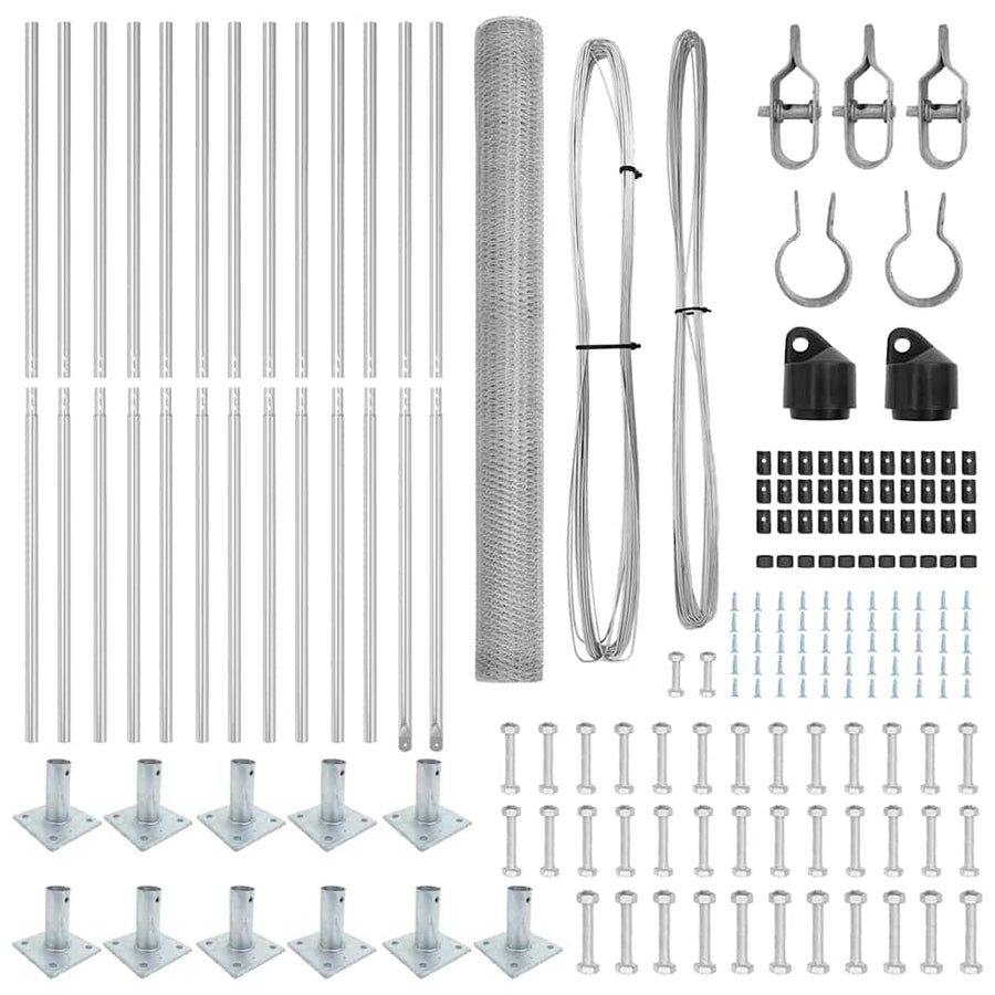 Afrasteringspaal Zilver 25 x 1,4 m (13 mm gaas) Staal