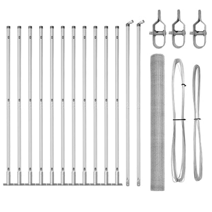 Afrasteringspaal Zilver 25 x 1,5 m (13 mm gaas) Staal