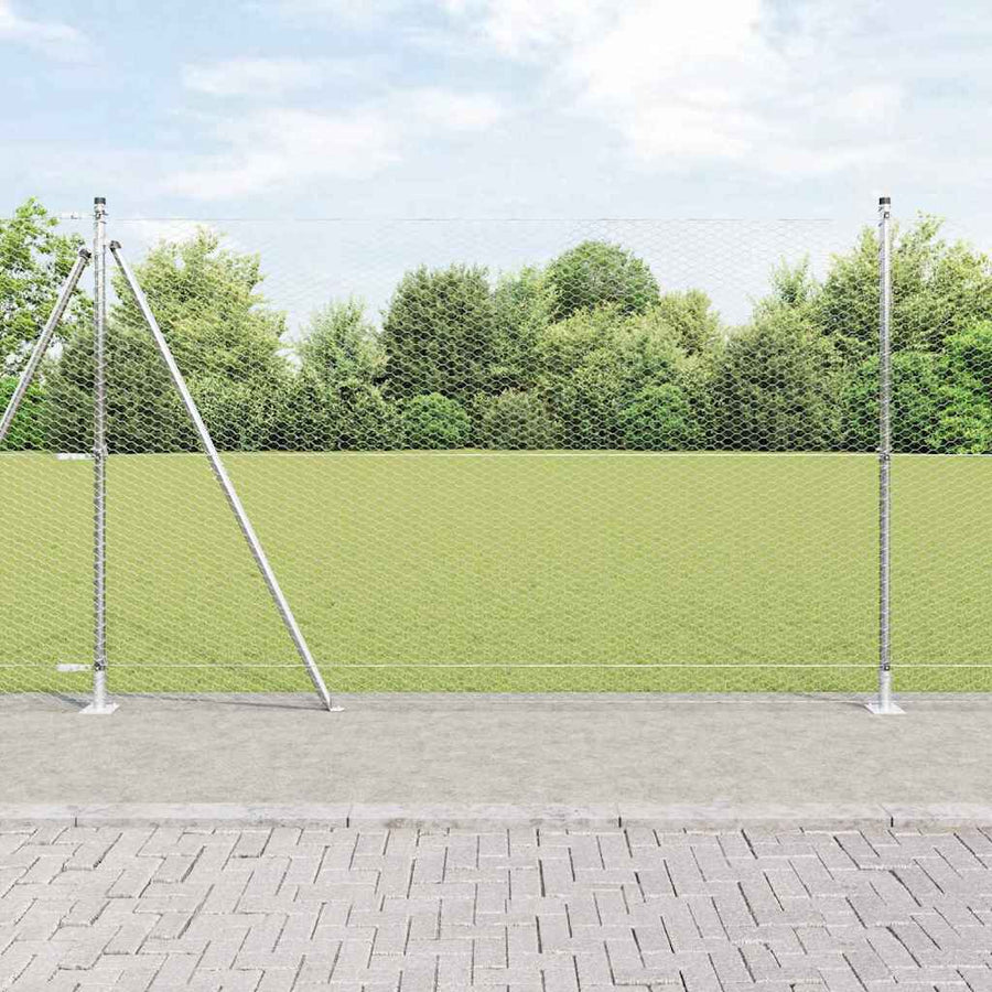 Afrasteringspaal Zilver 25 x 1,5 m (25 mm gaas) Staal