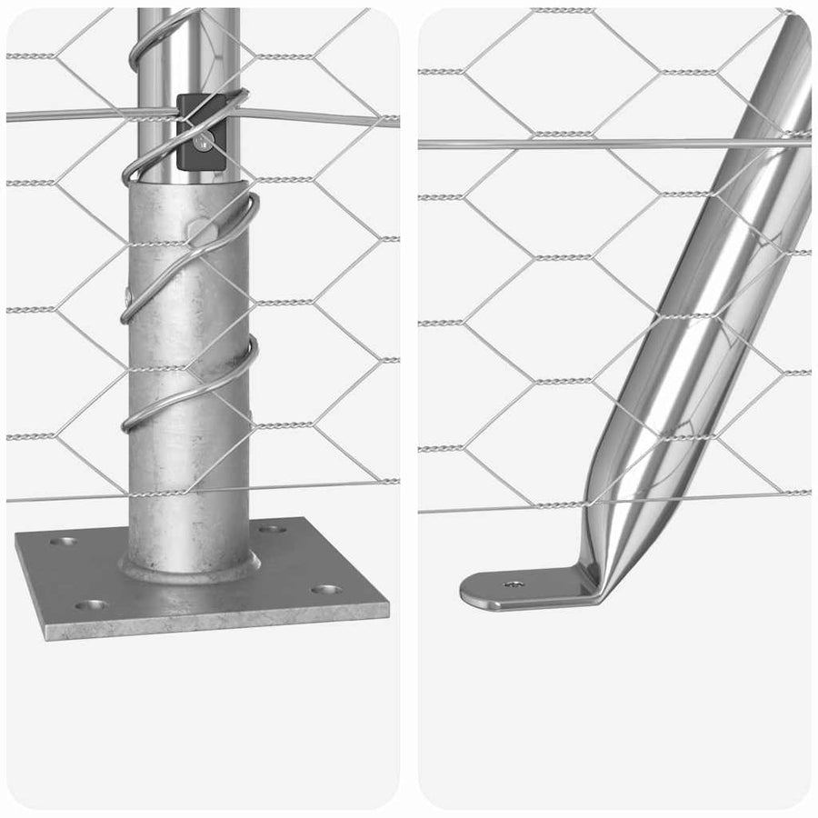 Afrasteringspaal Zilver 25 x 1,5 m (36 mm gaas) Staal