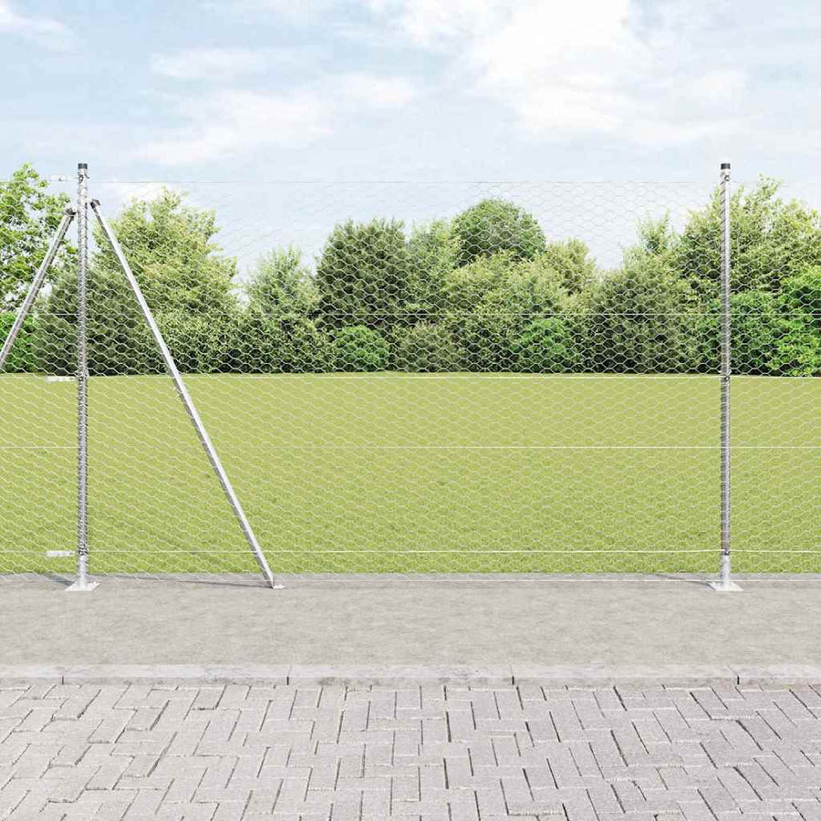 Afrasteringspaal Zilver 25 x 1,5 m (36 mm gaas) Staal