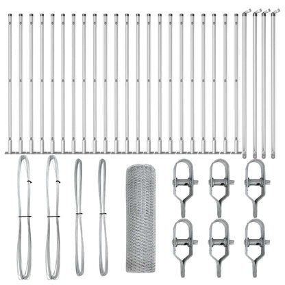 Afrasteringspaal Zilver 50 x 0,4 m (25 mm gaas) Staal