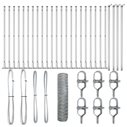 Afrasteringspaal Zilver 50 x 0,6 m (50 mm gaas) Staal