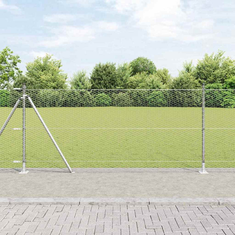 Afrasteringspaal Zilver 50 x 0,8 m (25 mm gaas) Staal