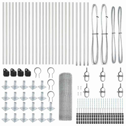 Afrasteringspaal Zilver 50 x 0,8 m (25 mm gaas) Staal