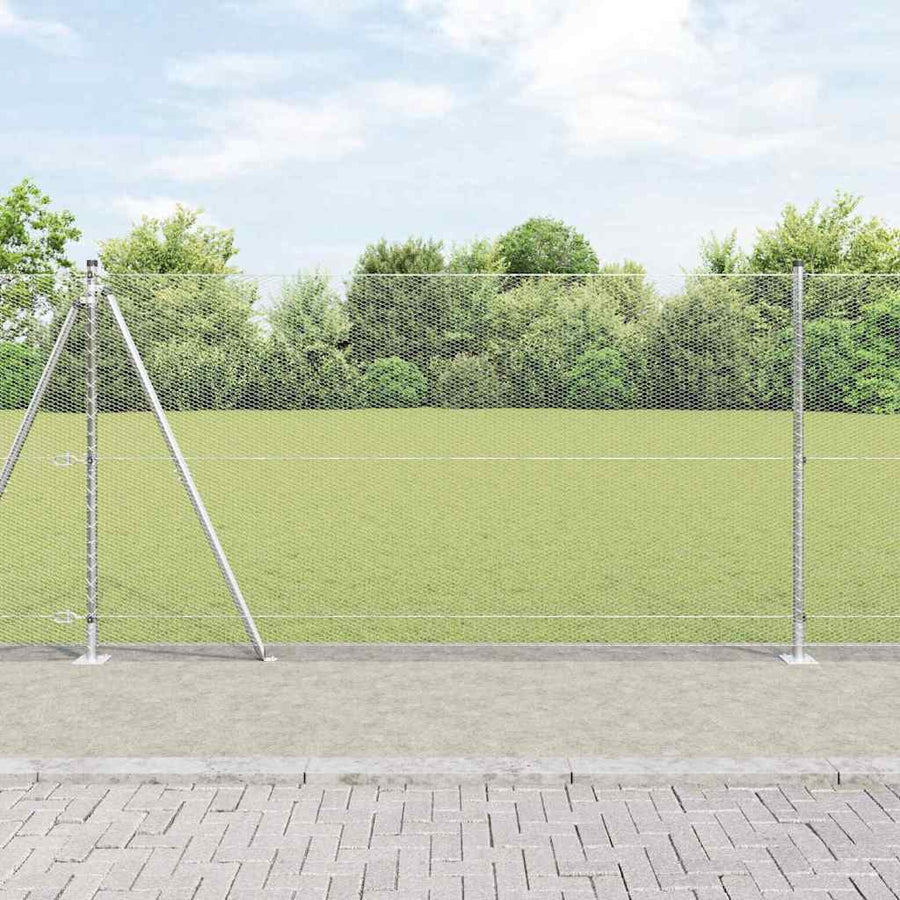 Afrasteringspaal Zilver 50 x 1,2 m (13 mm gaas) Staal