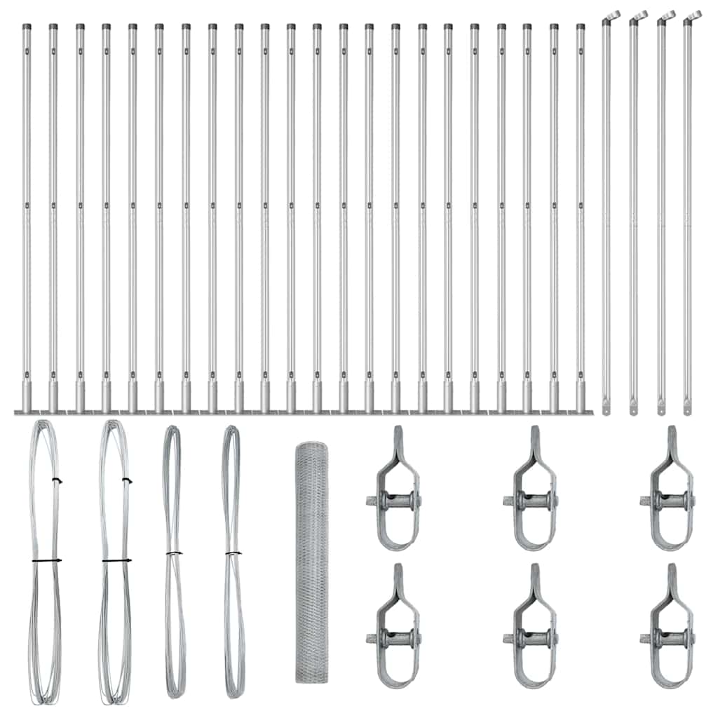 Afrasteringspaal Zilver 50 x 1,2 m (13 mm gaas) Staal