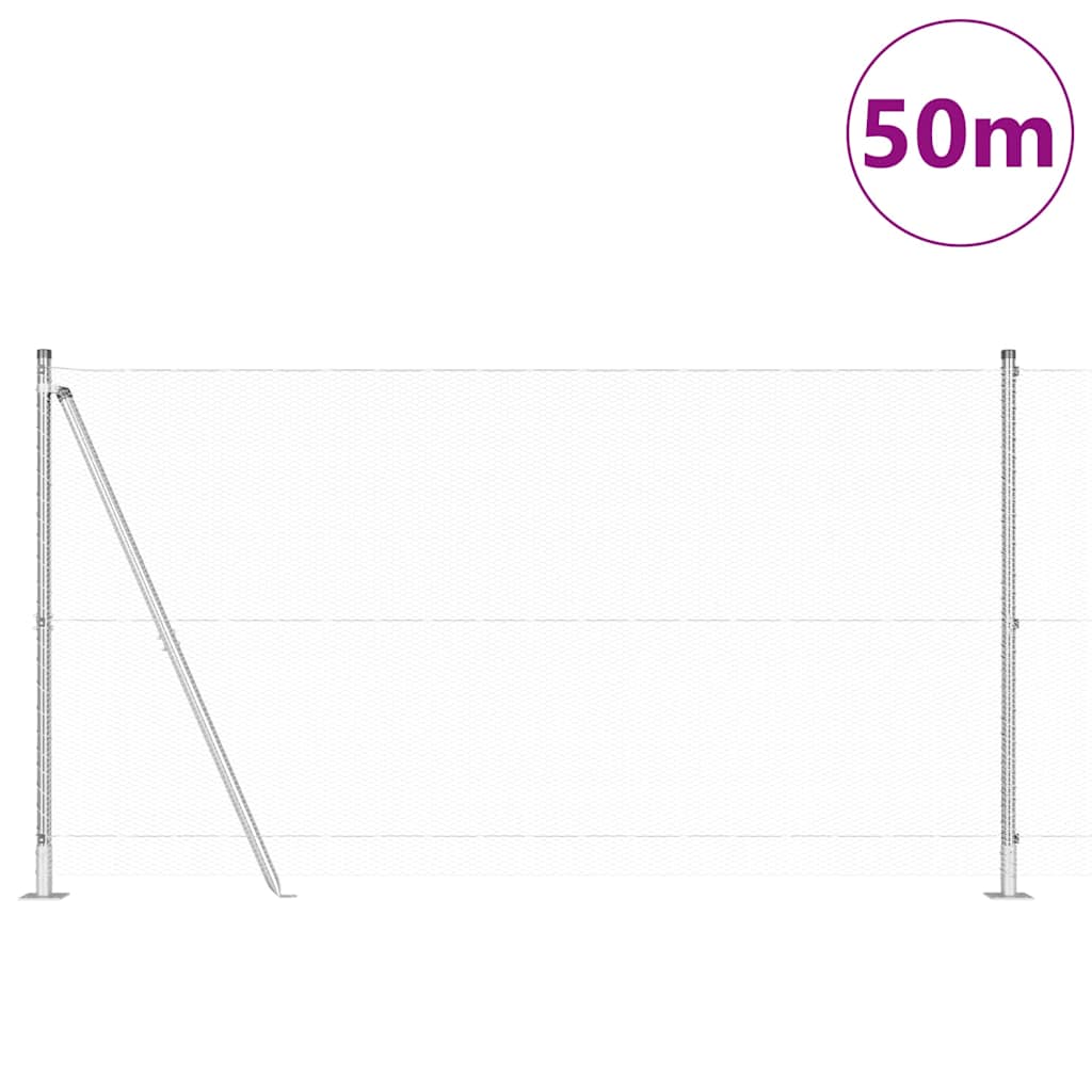 Afrasteringspaal Zilver 50 x 1,2 m (13 mm gaas) Staal
