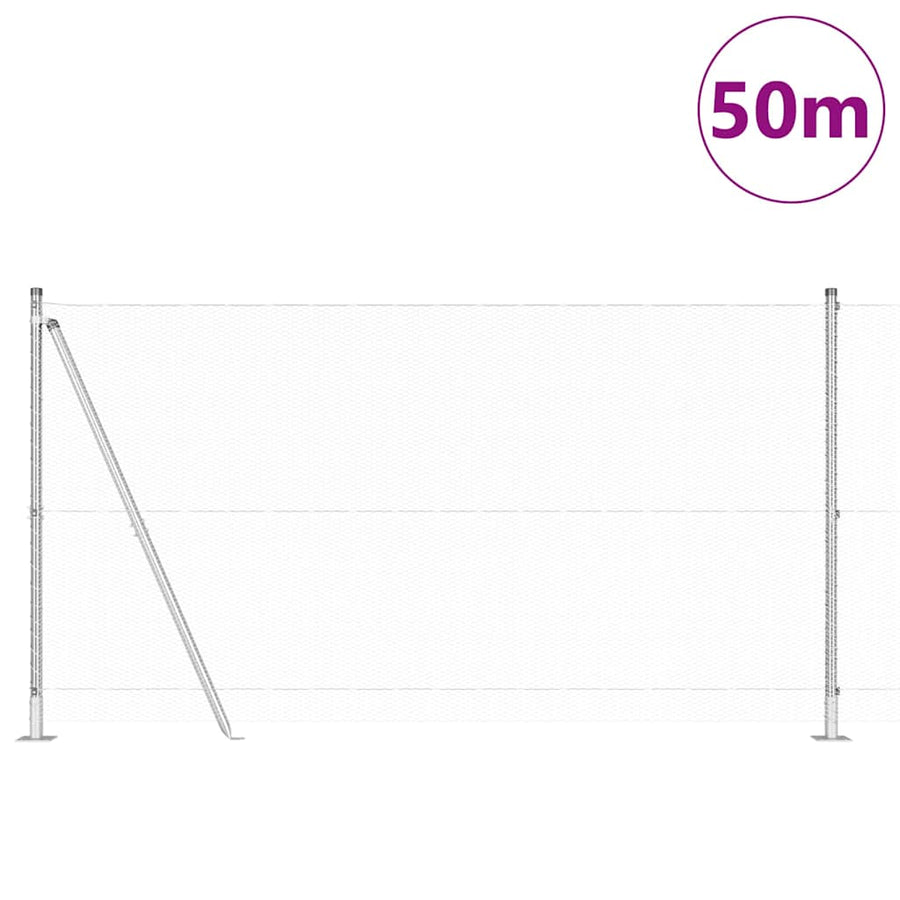 Afrasteringspaal Zilver 50 x 1,2 m (13 mm gaas) Staal