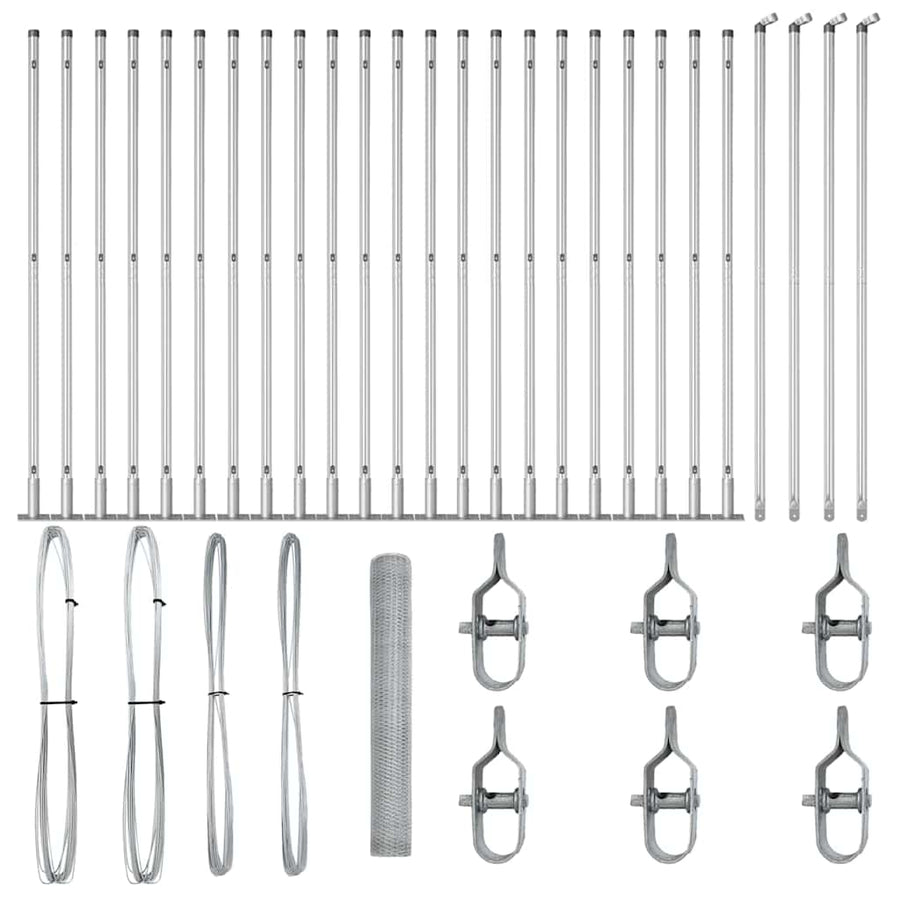 Afrasteringspaal Zilver 50 x 1,2 m (25 mm gaas) Staal
