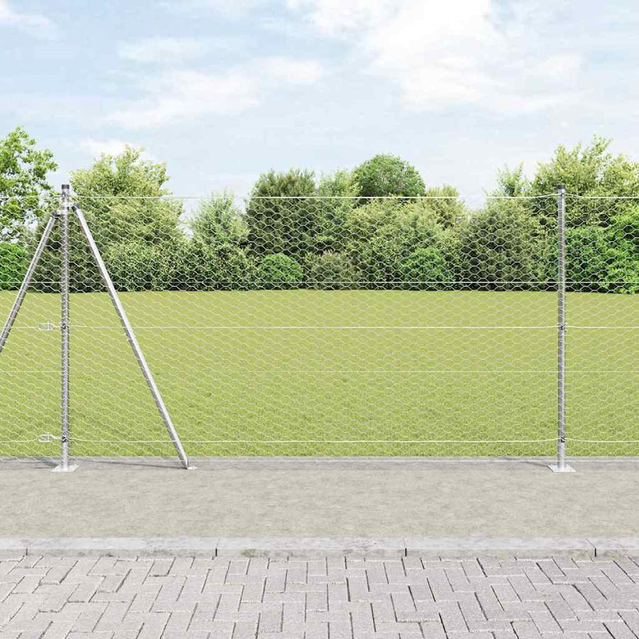 Afrasteringspaal Zilver 50 x 1,2 m (36 mm gaas) Staal