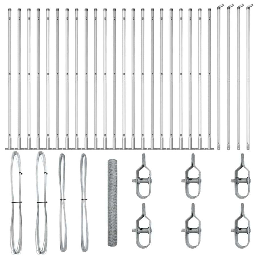 Afrasteringspaal Zilver 50 x 1,2 m (36 mm gaas) Staal