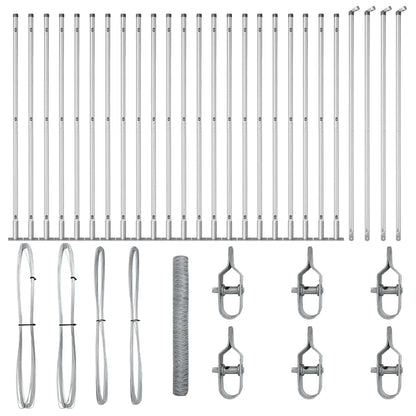 Afrasteringspaal Zilver 50 x 1,2 m (50 mm gaas) Staal