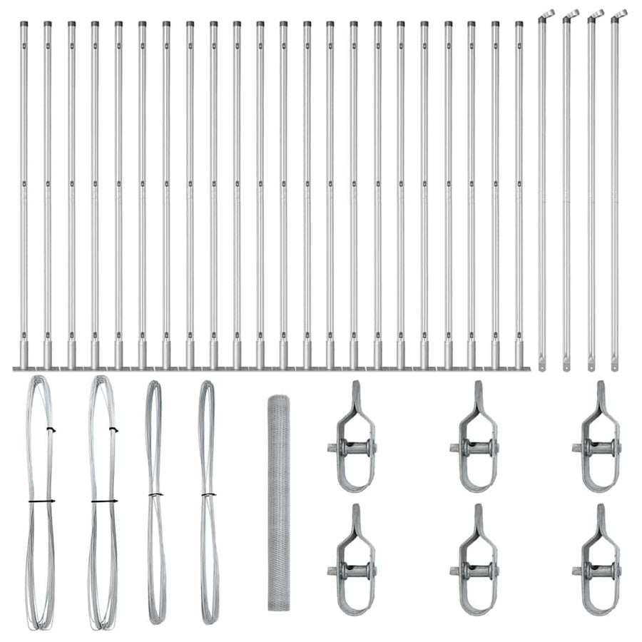 Afrasteringspaal Zilver 50 x 1,4 m (25 mm gaas) Staal
