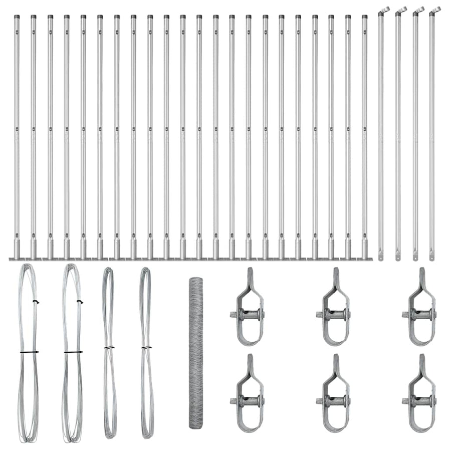 Afrasteringspaal Zilver 50 x 1,5 m (50 mm gaas) Staal