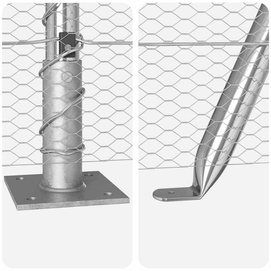 Afrasteringspaal Zilver 100 x 0,4 m (13 mm gaas) Staal