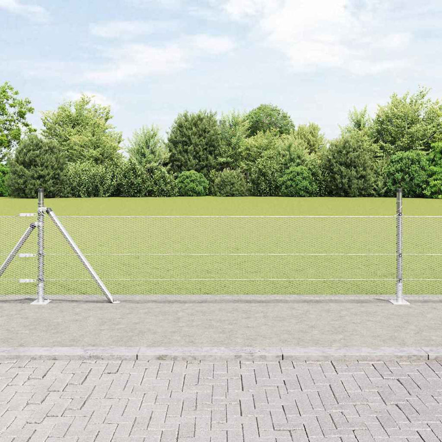 Afrasteringspaal Zilver 100 x 0,4 m (13 mm gaas) Staal
