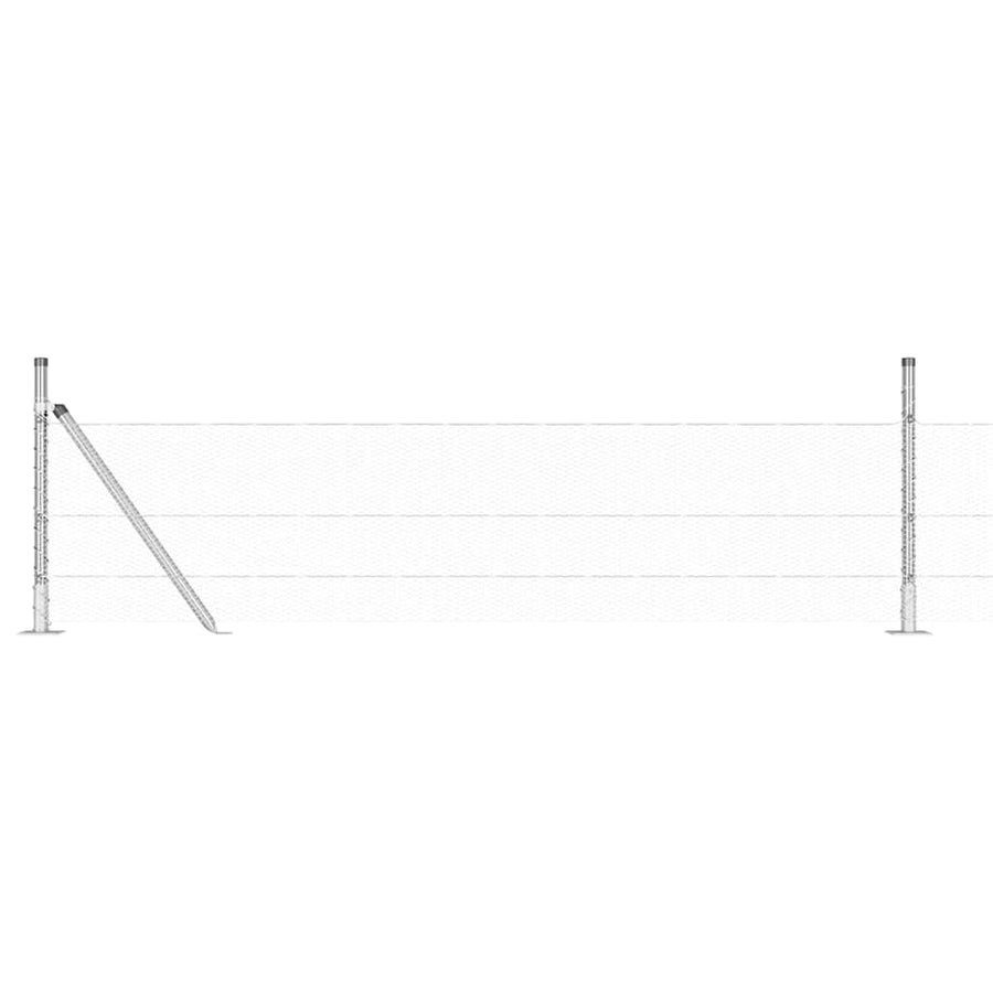Afrasteringspaal Zilver 100 x 0,4 m (13 mm gaas) Staal