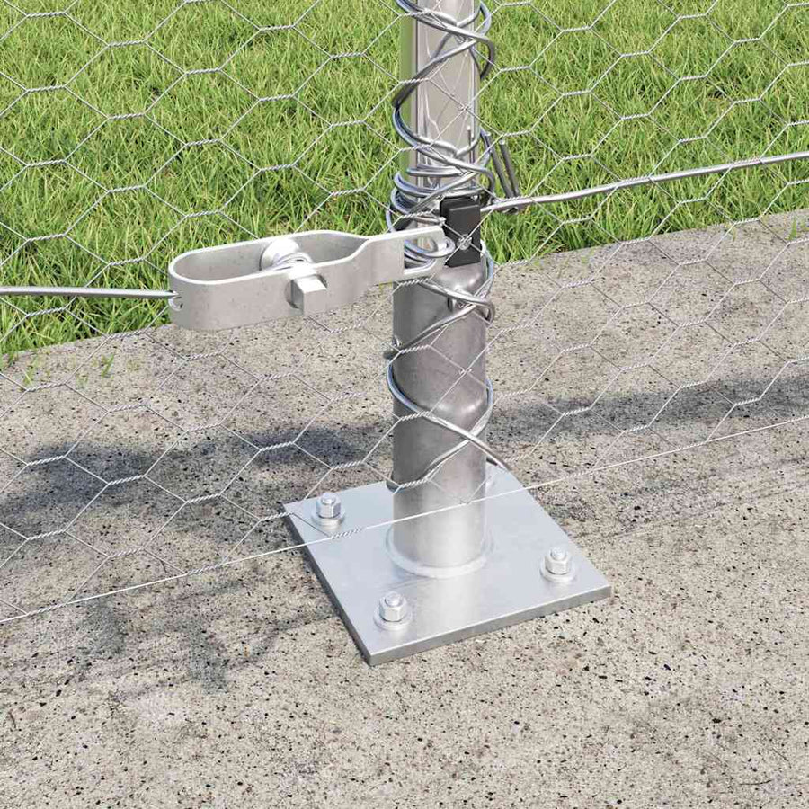Afrasteringspaal Zilver 100 x 0,4 m (25 mm gaas) Staal