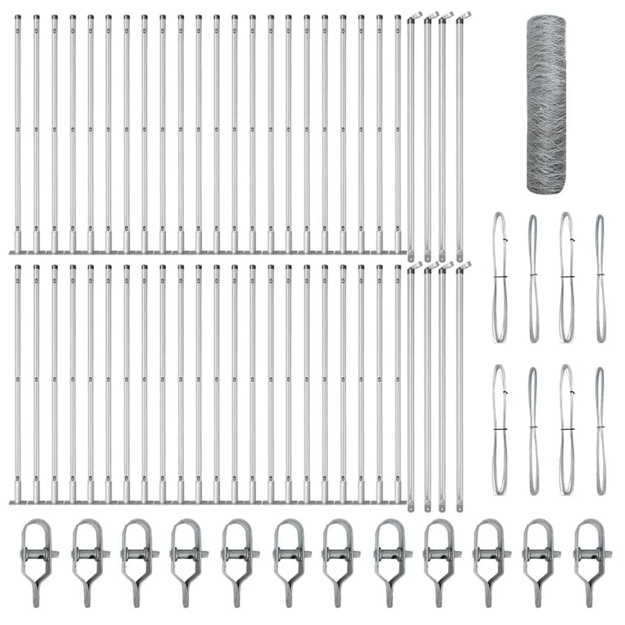 Afrasteringspaal Zilver 100 x 0,5 m (36 mm gaas) Staal