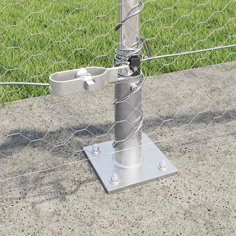 Afrasteringspaal Zilver 100 x 0,6 m (25 mm gaas) Staal